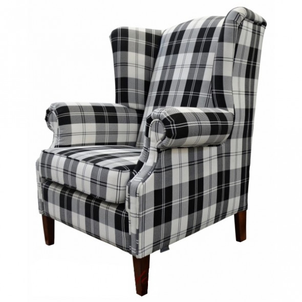 Fotel tapicerowany WING gładki, noga prosta - Kolekcja Chesterfield Grupa B