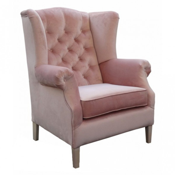 Fotel tapicerowany WING pikowany noga prosta - Kolekcja Chesterfield Grupa B