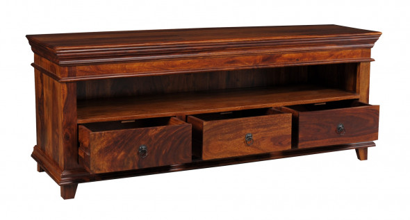Klasyczna komoda RTV z litego drewna CO-17 - Kolekcja Colonial Old