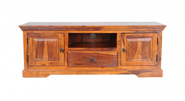 Kolonialna komoda RTV z litego drewna COL 66/150- Kolekcja Colonial