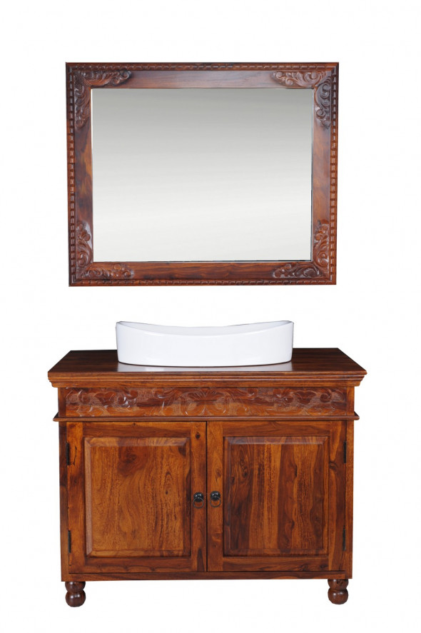 Komoda pod umywalkę z litego drewna BATH 07 -Kolekcja Carved