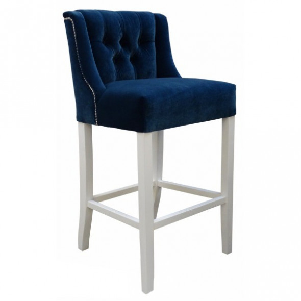 Krzesło barowe tapicerowane SOHAM - Kolekcja Chesterfield