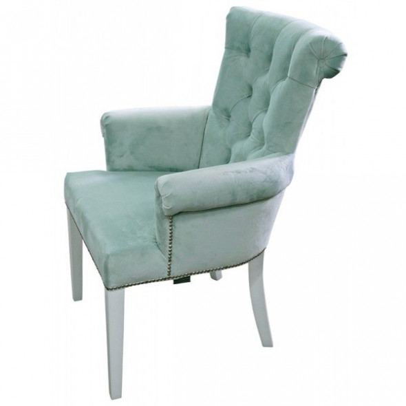 Krzesło tapicerowane HARLOW z podłokietnikiem- Kolekcja Chesterfield