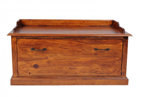 Skrzynia na buty z litego drewna COL-54-100 cm -Kolekcja Colonial