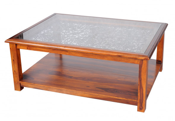 Stolik kawowy z mataloplastyką MET-10-125x90--Kolekcja Metalwork