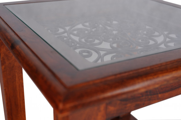 Stolik kawowy z mataloplastyką MET-11-55X55-Kolekcja Metalwork