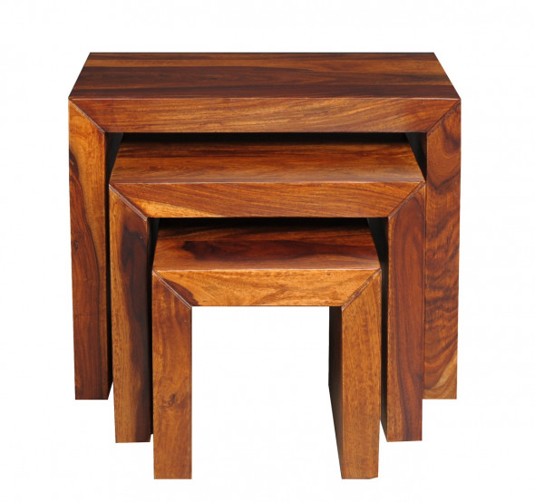 Stoliki kawowe drewniane 3szt PU-20 - Kolekcja Pure