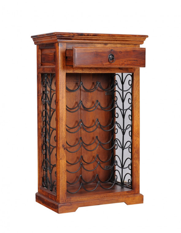 Stylowa winiarka z litego drewna COL-51 - Kolekcja Colonial