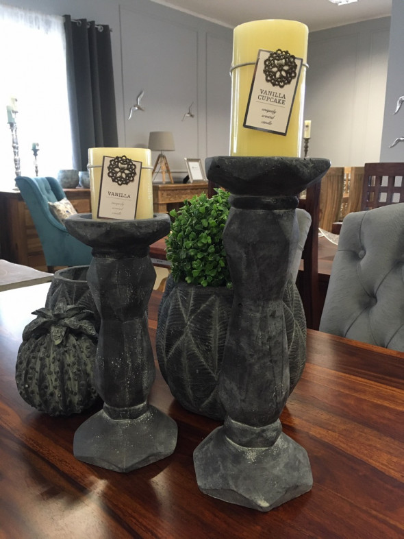 Świecznik vintage czarny mały -Kolekcja Greywood