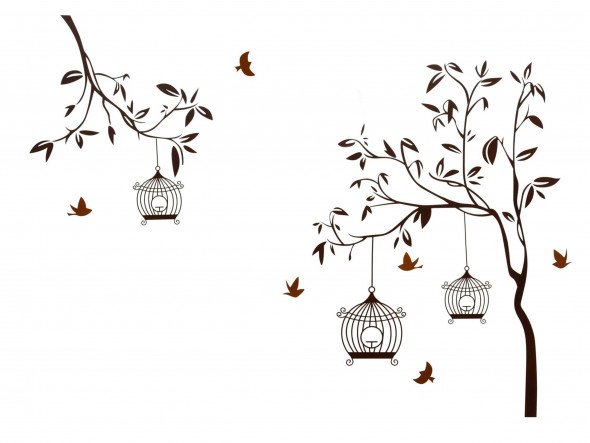 Naklejka na ścianę Drzewo, Klatki WS-0062