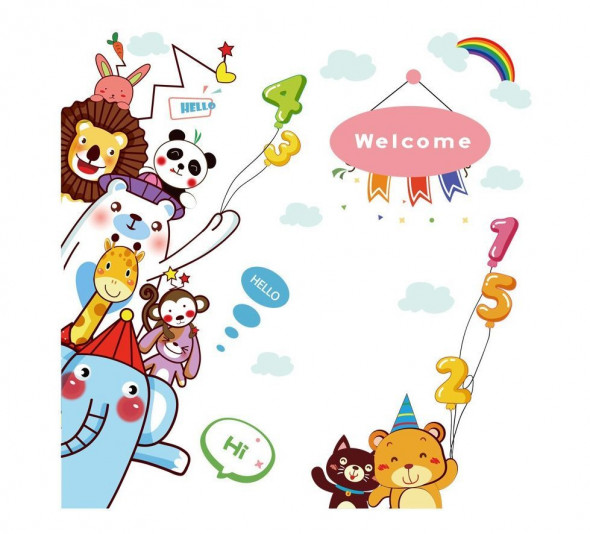 Naklejka na ścianę drzwi zwierzęta WS-0355