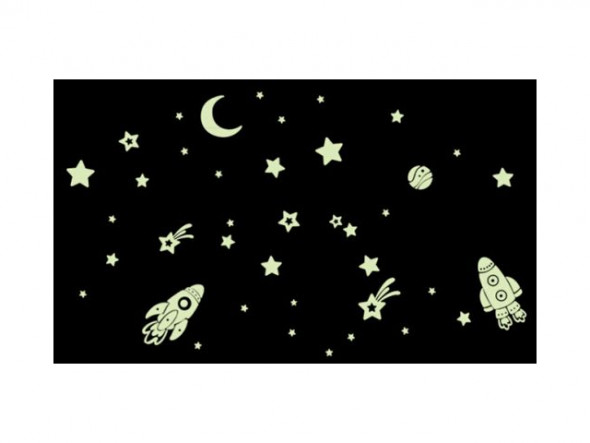 Naklejka na ścianę fluorescencyjne rakieta WS-0151