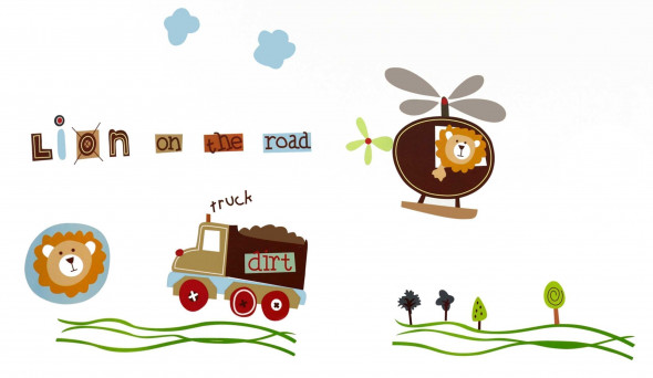 Naklejka na ścianę Lew, Helikopter WS-0113