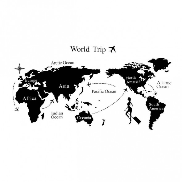 Naklejka na ścianę Mapa świata WS-0045