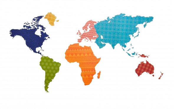 Naklejka na ścianę Mapa Świata WS-0260