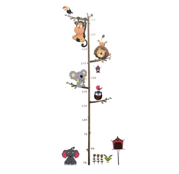 Naklejka na ścianę Miarka Wzrostu zwierzęta WS-0334