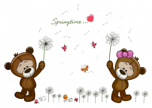 Naklejka na ścianę Misie WS-0195