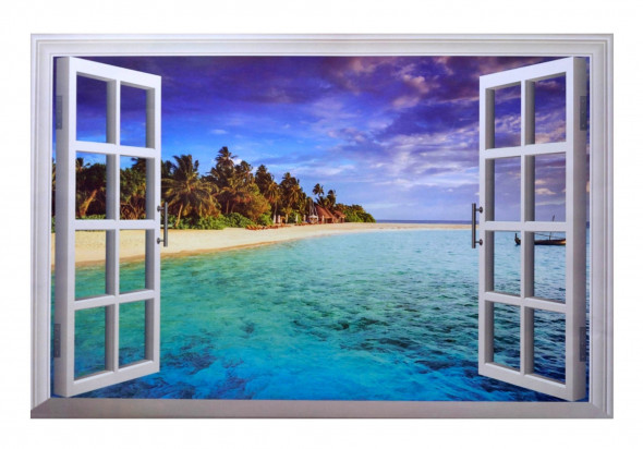 Naklejka na ścianę okno 3D WS-0249