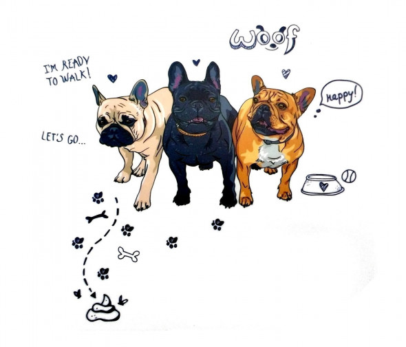 Naklejka na ścianę Pies Buldog Francuski WS-0313