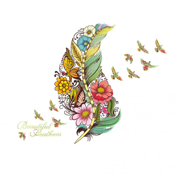 Naklejka na ścianę Piórko WS-0284