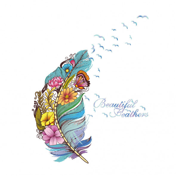 Naklejka na ścianę Piórko WS-0285