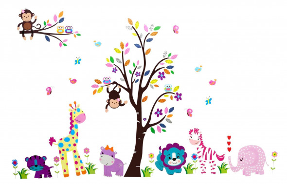 Naklejka na ścianę ZOO, Małpki WS-0089