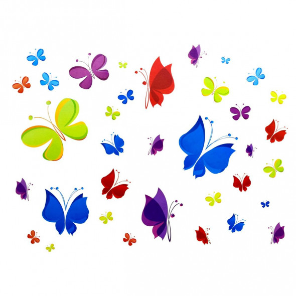Naklejki na ścianę Kolorowe Motyle WS-0208