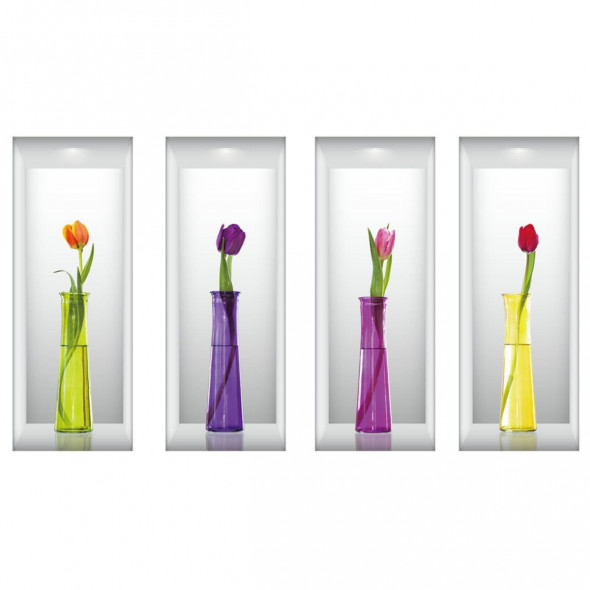 Naklejki na ścianę Kwiaty 3D WS-0186