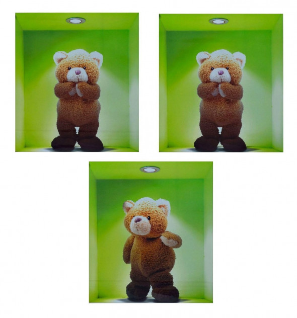 Naklejki na ścianę Misie 3D WS-0215