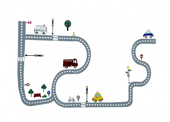 Naklejki na ścianę Tor wyścigowy auta WS-0299