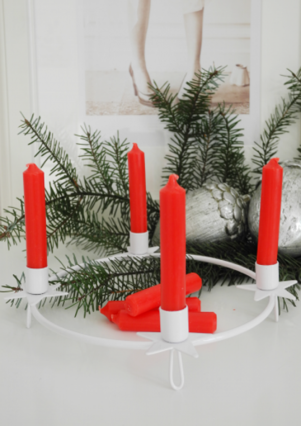 Biały świecznik adwentowy na cztery świece WHITE