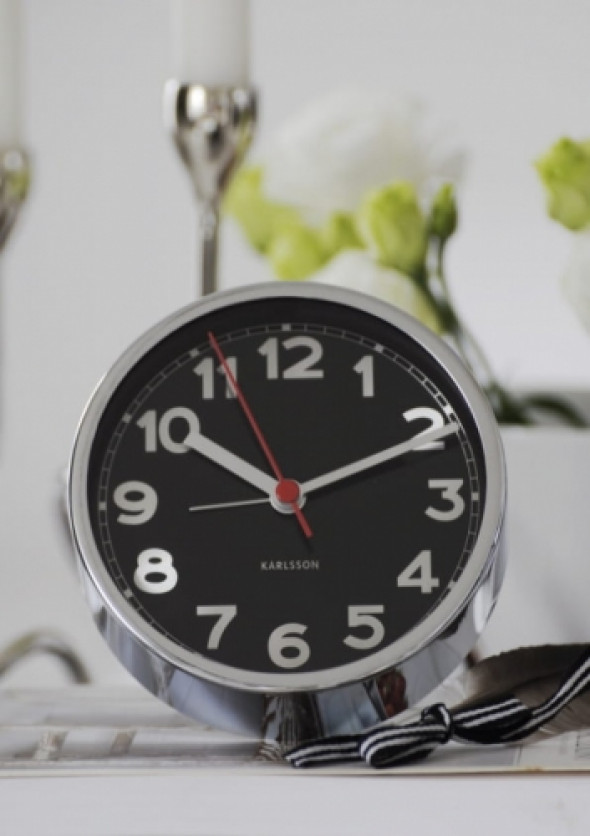 Budzik w minimalistycznym stylu KARLSSON - MINIMAL BLACK