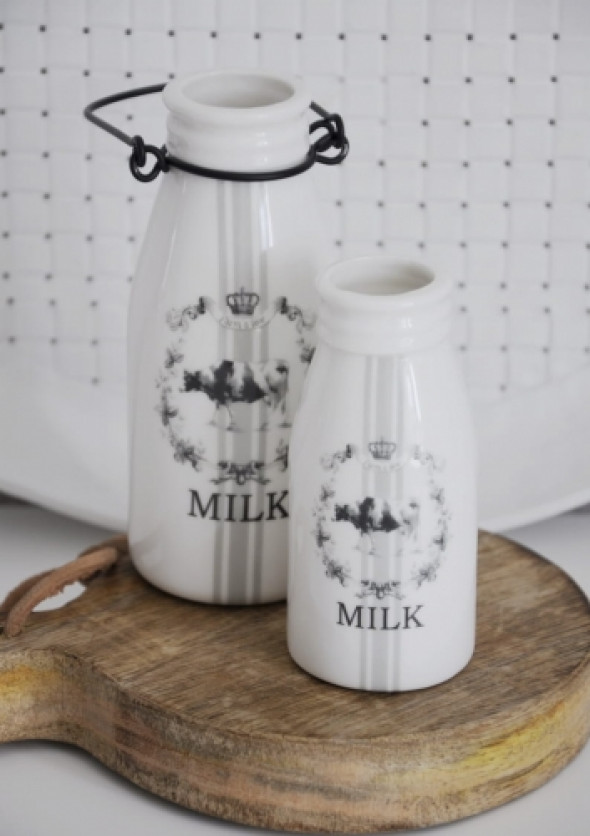 Butelki na mleko z nadrukiem krówki MILK (2 sztuki)