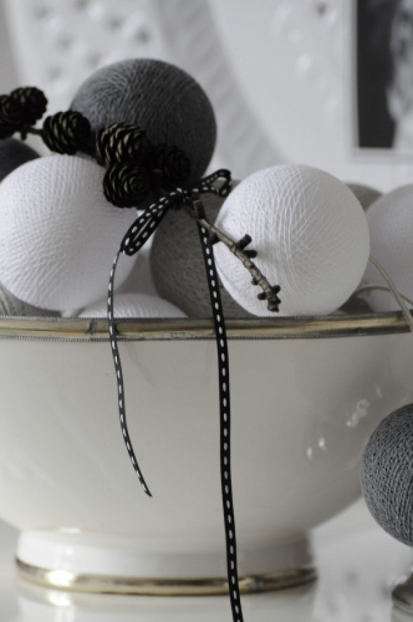 Cotton Ball Lights kule białe-szare ANTRA