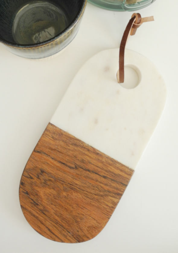 Deska kuchenna z białym marmurem WHITE