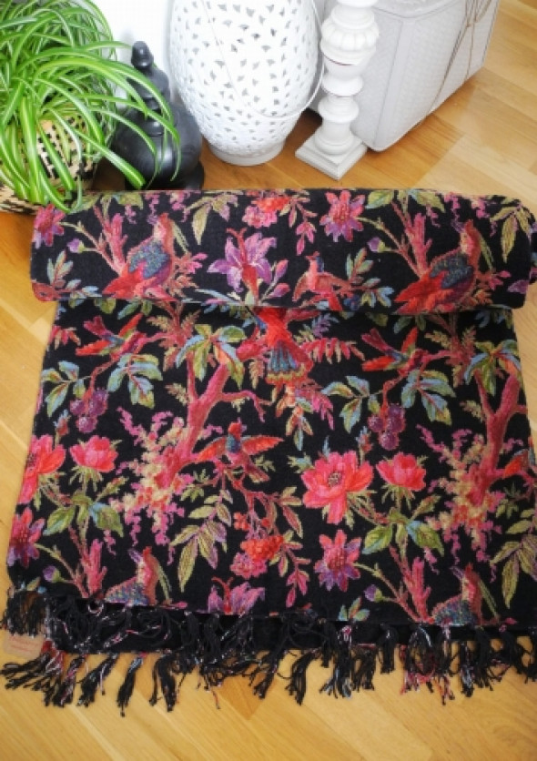 Dywan czarny w kolorowe wzory PARADISE (140x200cm)