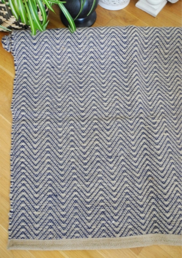 Dywan jutowy w niebieski wzór NATUREL (80x160 cm)