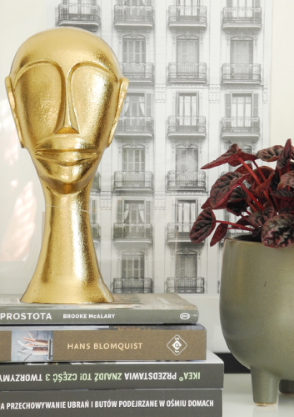 Figurka dekoracyjna złota głowa HEAD