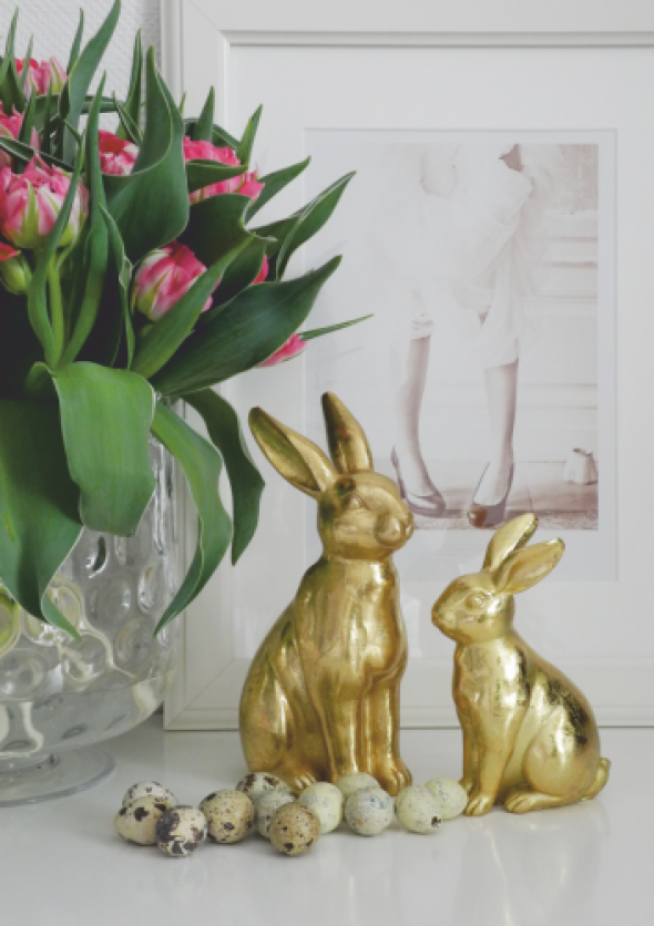 Figurki zajączków w kolorze złotym GLAM II