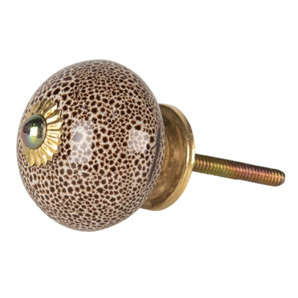 Gałka meblowa ceramiczna w cętki Wild