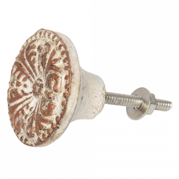 Gałka meblowa ceramiczna z brązowym wzorem Brown