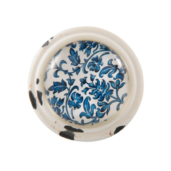 Gałka meblowa z niebieskim wzorem Vintage Blue