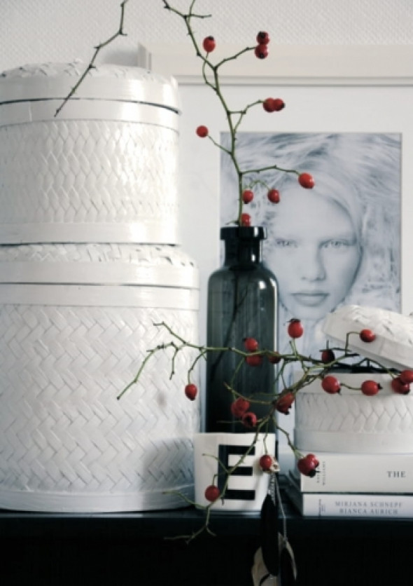 Kosz biały z przykrywką WHITE - PB Home