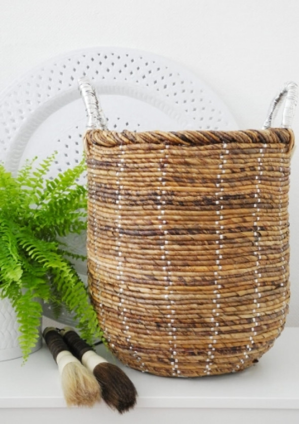 Kosz dekoracyjny SILVER ROUND