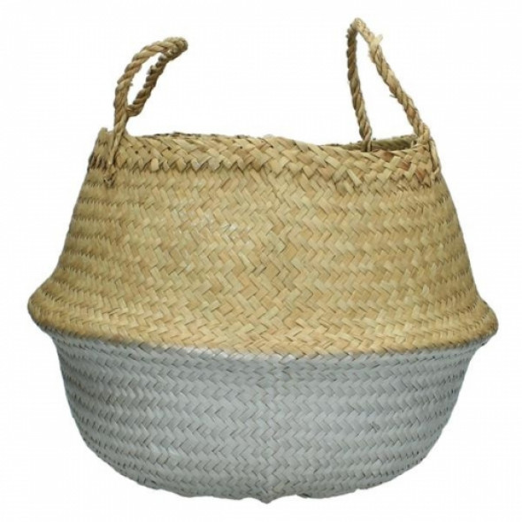 Kosz z trawy morskiej ze srebrnym dołem SILVER