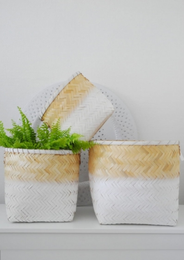 Kosze otwarte ROUND WHITE (3 sztuki)