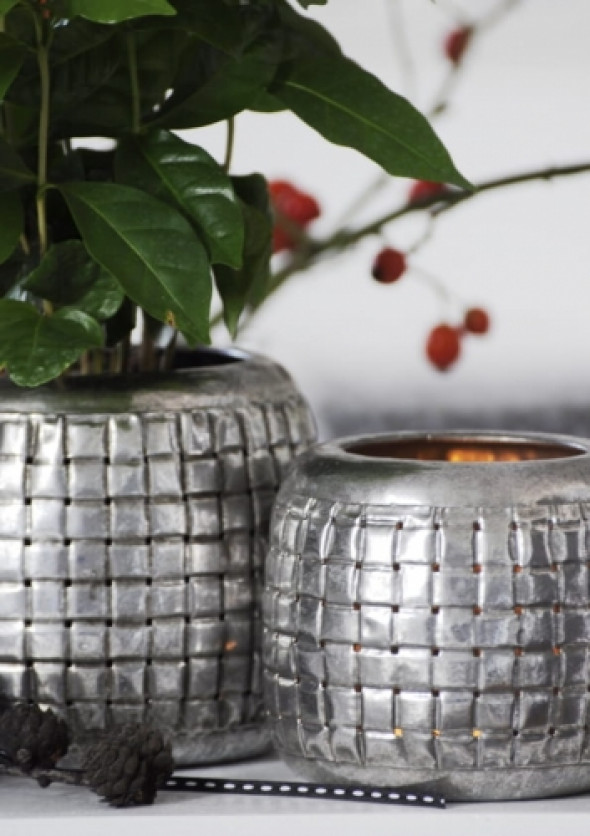 Lampion metalowy srebrny (ostatni)