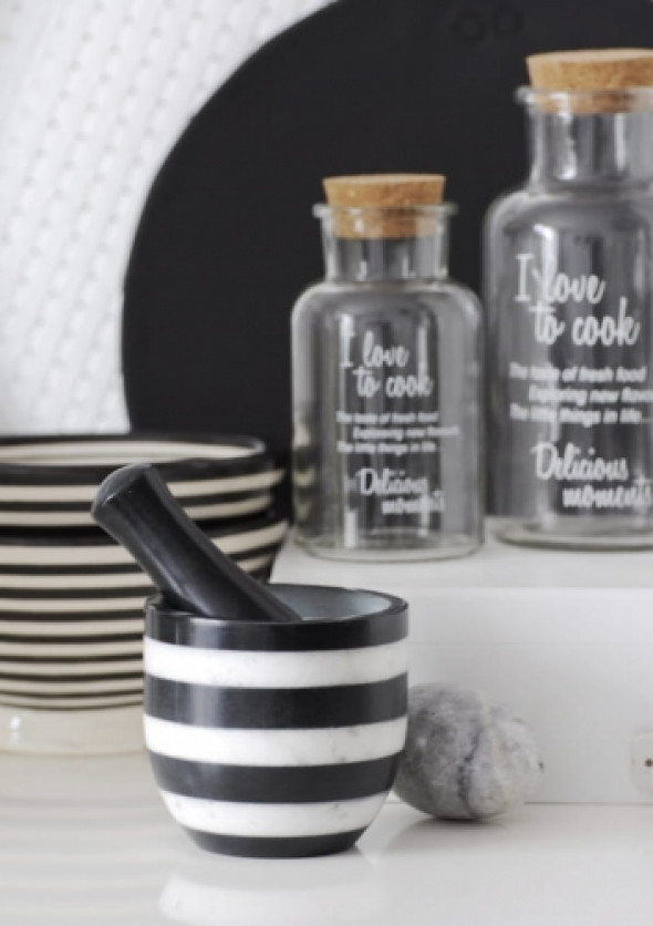 Marmurowy moździerz BLACK&WHITE