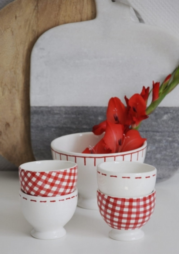 Miseczki z czerwonymi wzorami SOPHIE RED (4 sztuki)