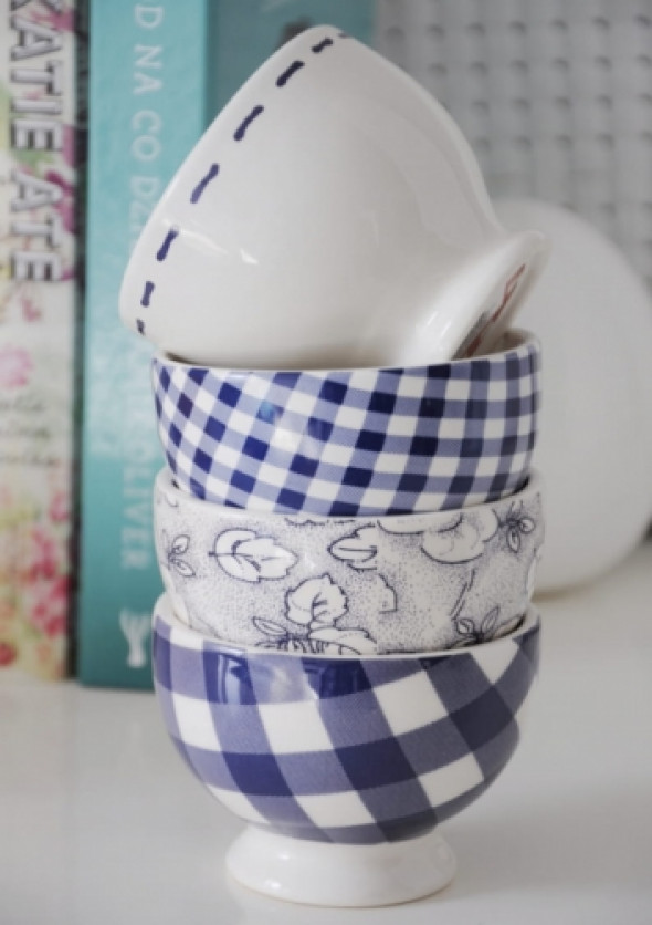 Miseczki z niebieskim wzorem SOPHIE BLUE (4 sztuki)